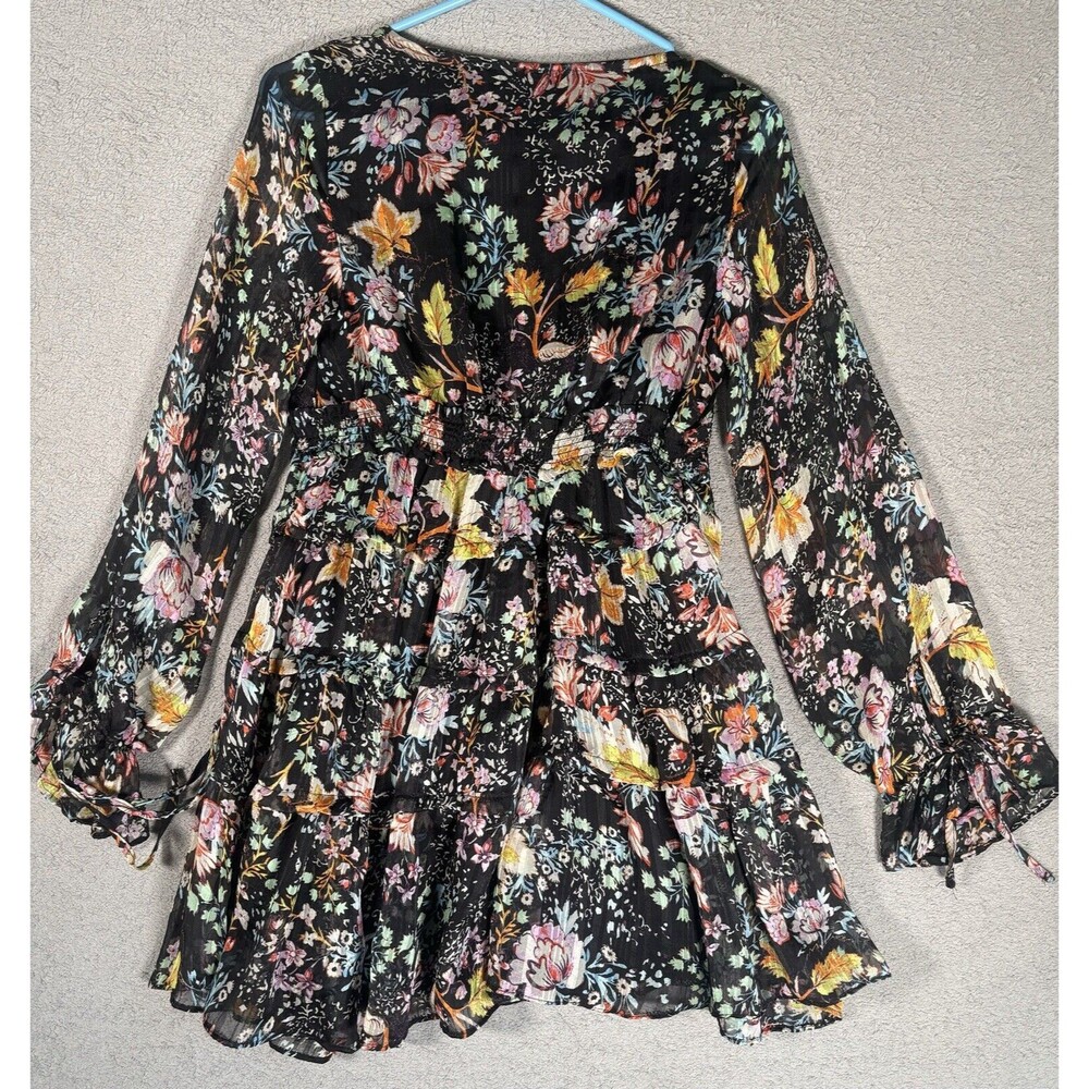 Free People Closer To The Heart Tiered Floral Miss Dress Black Floral Size XS - Picture 4 of 11